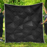 Black Polygonal Geometric Print Quilt