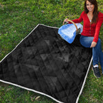 Black Polygonal Geometric Print Quilt