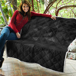 Black Polygonal Geometric Print Quilt