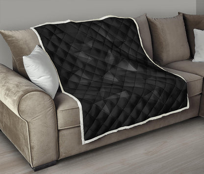 Black Polygonal Geometric Print Quilt