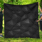 Black Polygonal Geometric Print Quilt