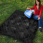 Black Polygonal Geometric Print Quilt