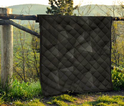Black Polygonal Geometric Print Quilt