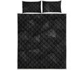 Black Polygonal Geometric Print Quilt Bed Set