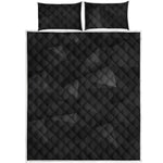 Black Polygonal Geometric Print Quilt Bed Set