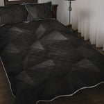 Black Polygonal Geometric Print Quilt Bed Set
