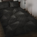 Black Polygonal Geometric Print Quilt Bed Set