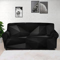 Black Polygonal Geometric Print Sofa Cover