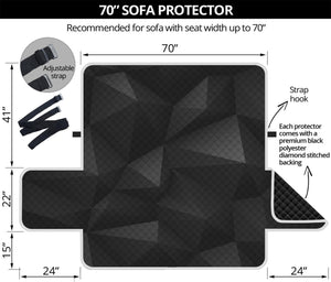 Black Polygonal Geometric Print Sofa Protector