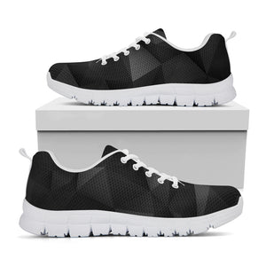 Black Polygonal Geometric Print White Sneakers