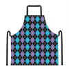 Black Purple And Blue Argyle Print Apron