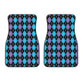 Black Purple And Blue Argyle Print Front Car Floor Mats