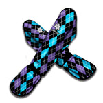 Black Purple And Blue Argyle Print Muay Thai Shin Guard