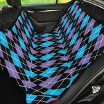 Black Purple And Blue Argyle Print Pet Car Back Seat Cover