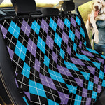Black Purple And Blue Argyle Print Pet Car Back Seat Cover