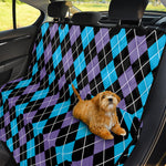 Black Purple And Blue Argyle Print Pet Car Back Seat Cover