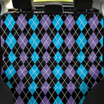 Black Purple And Blue Argyle Print Pet Car Back Seat Cover