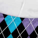 Black Purple And Blue Argyle Print Sofa Cover