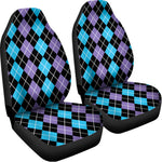Black Purple And Blue Argyle Print Universal Fit Car Seat Covers