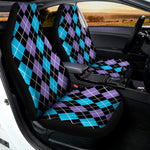 Black Purple And Blue Argyle Print Universal Fit Car Seat Covers