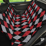 Black Red And Grey Argyle Pattern Print Pet Car Back Seat Cover
