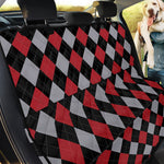 Black Red And Grey Argyle Pattern Print Pet Car Back Seat Cover