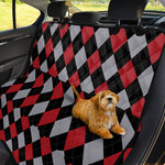 Black Red And Grey Argyle Pattern Print Pet Car Back Seat Cover