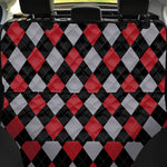Black Red And Grey Argyle Pattern Print Pet Car Back Seat Cover