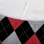 Black Red And Grey Argyle Pattern Print Sofa Cover