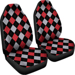 Black Red And Grey Argyle Pattern Print Universal Fit Car Seat Covers