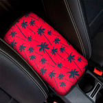 Black Red Palm Tree Pattern Print Car Center Console Cover