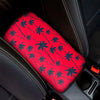 Black Red Palm Tree Pattern Print Car Center Console Cover