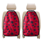 Black Red Palm Tree Pattern Print Car Seat Organizers