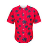 Black Red Palm Tree Pattern Print Men's Baseball Jersey