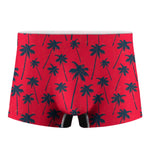 Black Red Palm Tree Pattern Print Men's Boxer Briefs