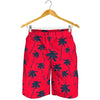 Black Red Palm Tree Pattern Print Men's Shorts