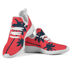 Black Red Palm Tree Pattern Print Mesh Knit Shoes GearFrost