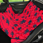 Black Red Palm Tree Pattern Print Pet Car Back Seat Cover