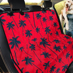 Black Red Palm Tree Pattern Print Pet Car Back Seat Cover