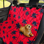 Black Red Palm Tree Pattern Print Pet Car Back Seat Cover