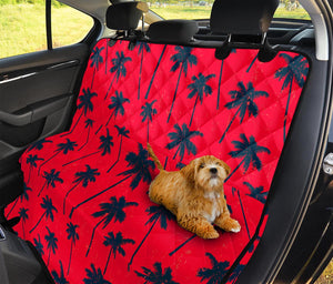 Black Red Palm Tree Pattern Print Pet Car Back Seat Cover