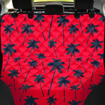 Black Red Palm Tree Pattern Print Pet Car Back Seat Cover