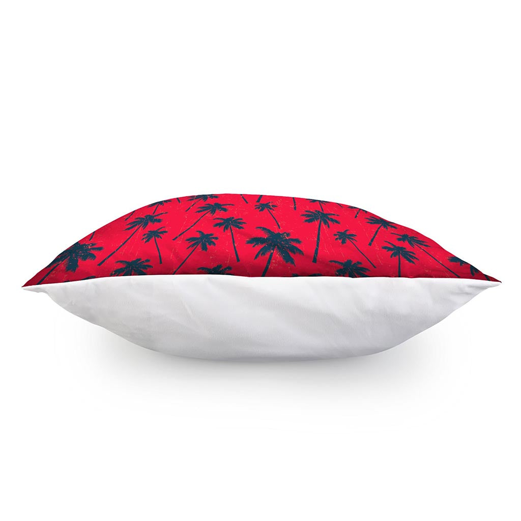 Black Red Palm Tree Pattern Print Pillow Cover