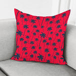 Black Red Palm Tree Pattern Print Pillow Cover