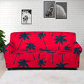 Black Red Palm Tree Pattern Print Sofa Cover