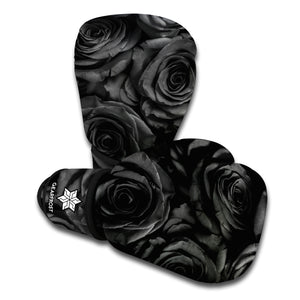 Black Rose Print Boxing Gloves