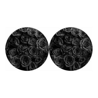 Black Rose Print Car Coasters