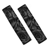 Black Rose Print Car Seat Belt Covers