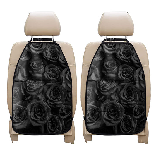 Black Rose Print Car Seat Organizers