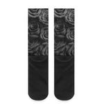 Black Rose Print Crew Socks